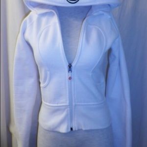 LULULEMON beige and white zip up sweater